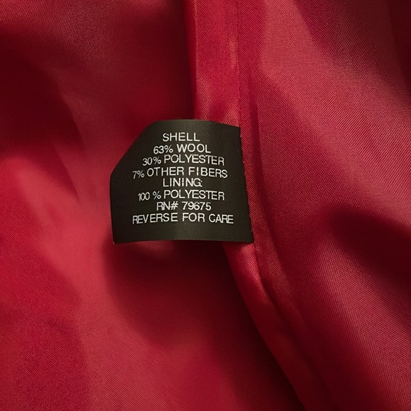 Michael Kors Red Wool Blend Belted Zip Front Coat PM - Picture 8 of 16